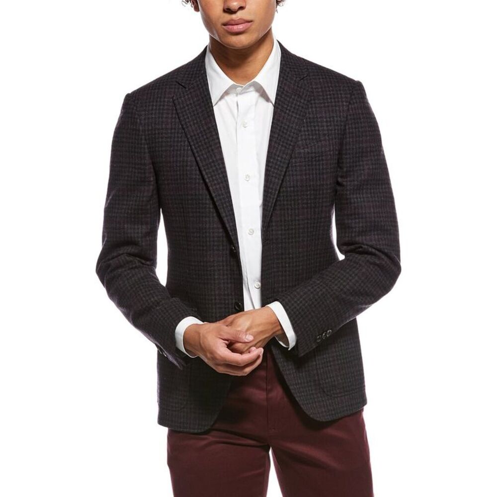 Canali Mens Wool Blazer, Brown